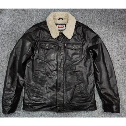 리바이스 쉐르파 트러커 레더 자켓 비건 가죽 자켓 S