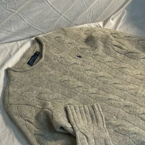 폴로 랄프로렌 꽈베기 케이블 베이지 니트