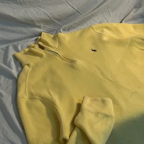 폴로 랄프로렌 옐로우 하프집업 니트