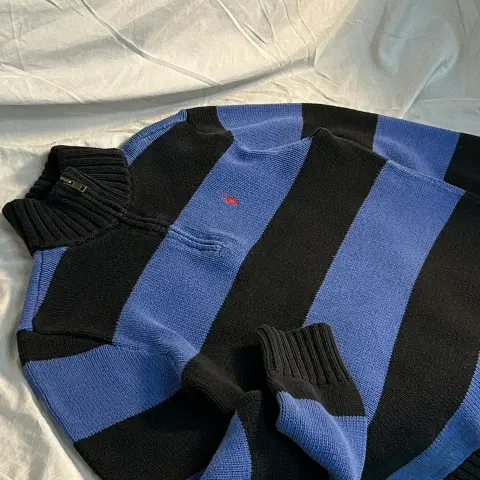 폴로 랄프로렌 스트라이프 하프집업 니트