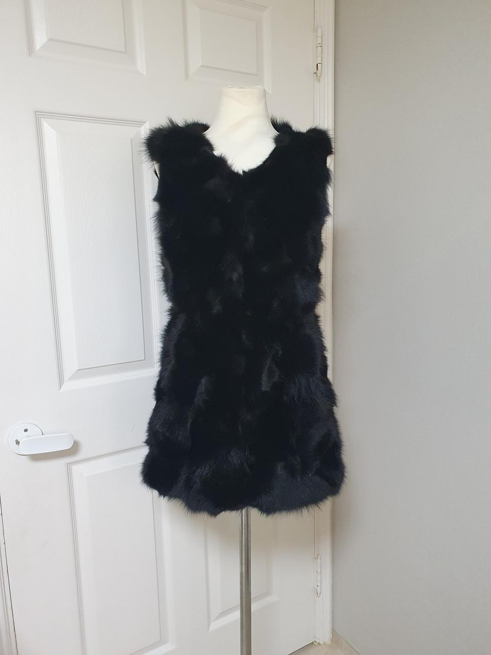 (거의새거)55~66 bibifolie 천연폭스모피 100% 베스트 조끼