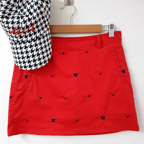 캘러웨이 자수패턴 여성골프치마 25인치 55 레드