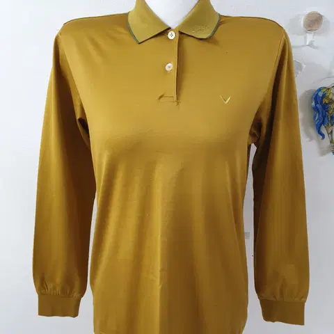 캘러웨이 여성골프 자수로고 카라티 66 올리브 S