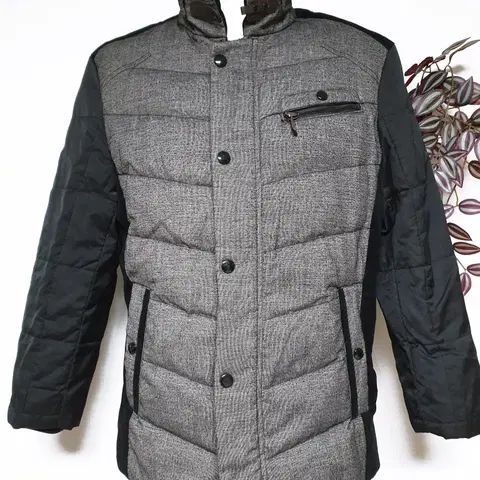 MEDAGOLF 남성골프패딩 100 그레이 블랙 배색 L