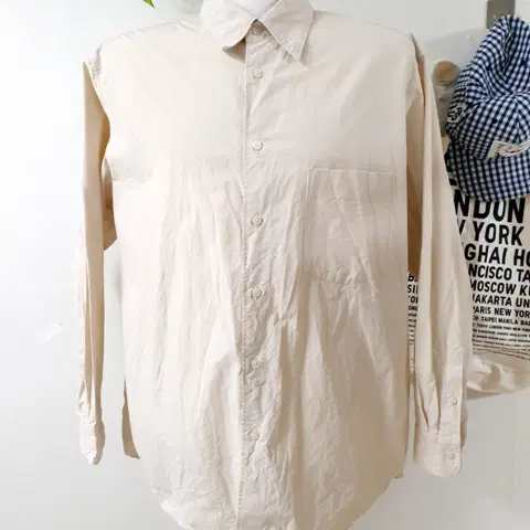 유니클로 브로드 남성셔츠 110 베이지 XXL