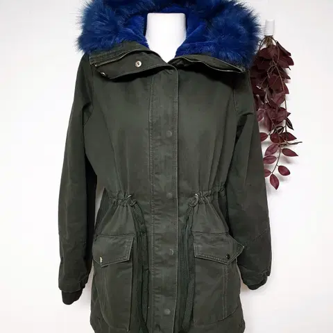 Dex 로얄블루인조퍼 야상패딩 77 안감전체퍼 카키 L