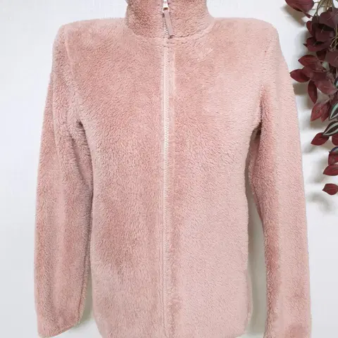 유니클로 플리스집업 66 핑크 후리스 M