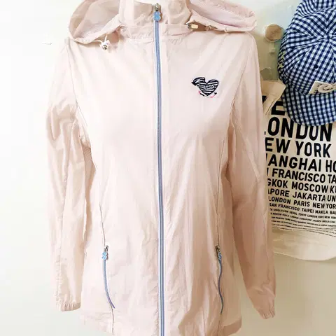 세서미스트릿 골프 여자바람막이 하트패치 95 연핑크