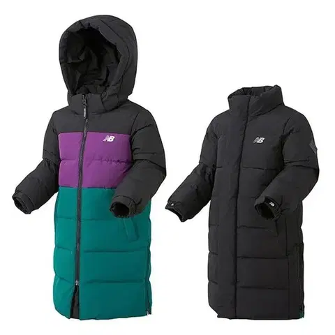 뉴발란스 키즈 컬러스위치 리버시블 구스다운 롱 패딩 119