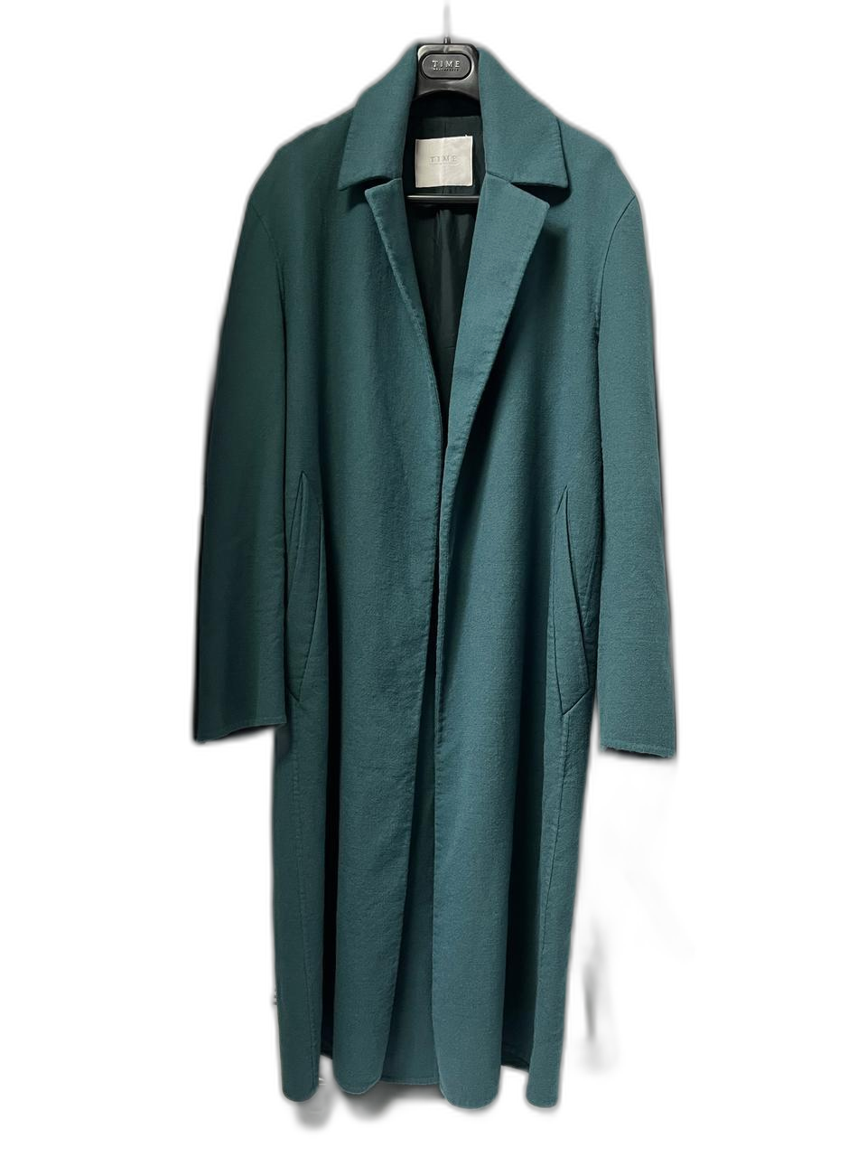 타임옴므 피콕그린 세미오버핏 롱코트 100사이즈