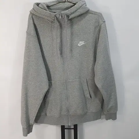 나이키 후드 집업 클럽 풀집 후디 기모 그레이 xxl