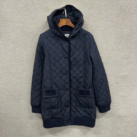 라코스테 캐주얼 사이드로고 퀄팅 롱 자켓 90 A04284