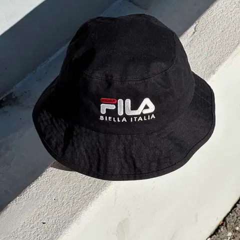 [M] FILA 휠라 로고 블랙 버킷햇 모자