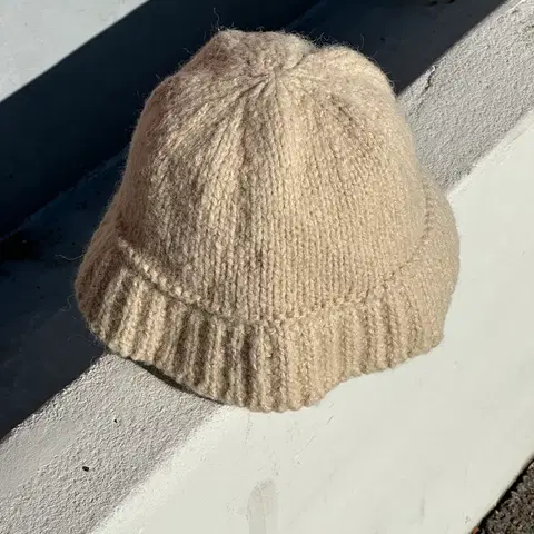 [L-XL] 빈티지 아이보리 니트 버킷햇 모자