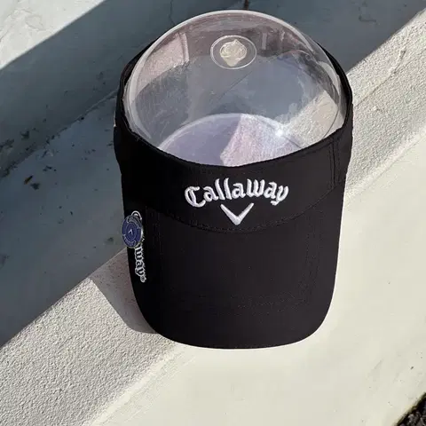 [F] 캘러웨이 로고 블랙 썬캡 썬바이저 모자 골프