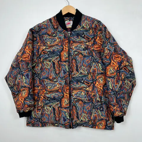 (무료배송) 1990s NIKE 나이키 기히학패턴 덕다운 패딩