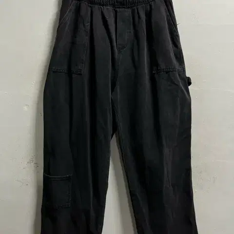 34-36 챠콜 카펜더 벌룬 밴딩 데님 흑청바지