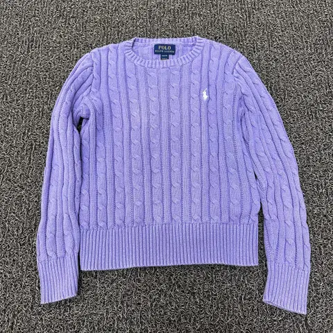 폴로 키즈 신형큐알 꽈배기 가디건 M(8-10) 140사이즈 퍼플