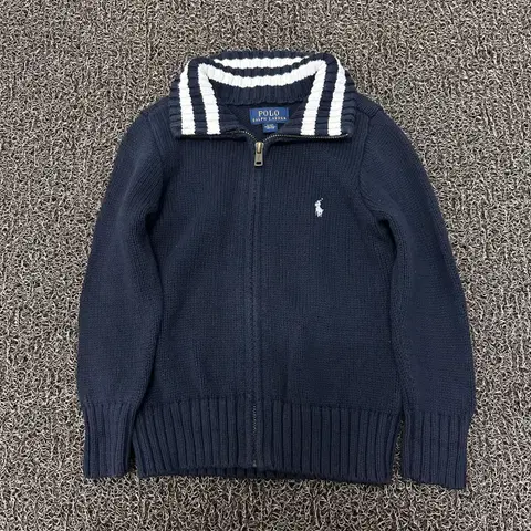 [110] 폴로 키즈 니트 집업 가디건 110사이즈 네이비