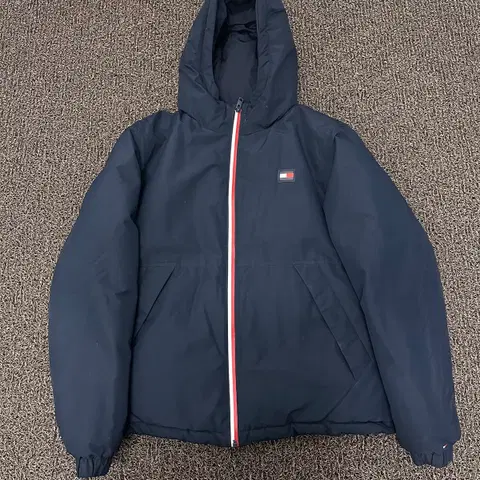 [160] 타미힐피거 빅키즈 덕다운 패딩 160사이즈 후드 점퍼 네이비