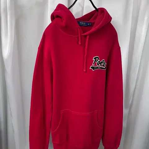폴로 레드 로고 후드티 M
