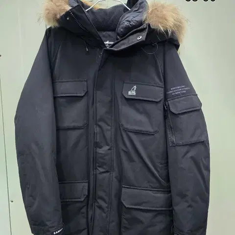 캉골 익스플로러 블랙 후드 패딩 L