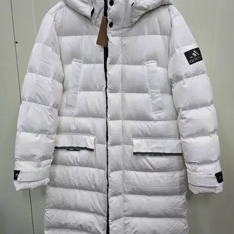 아디다스 화이트 구스롱패딩 L,실측57-100