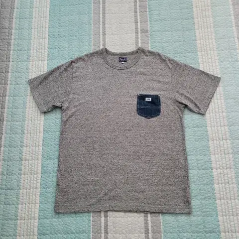 리Lee 유니온메이드 샌포라이즈드. 원포켓 그레이 반팔티. L 100사이