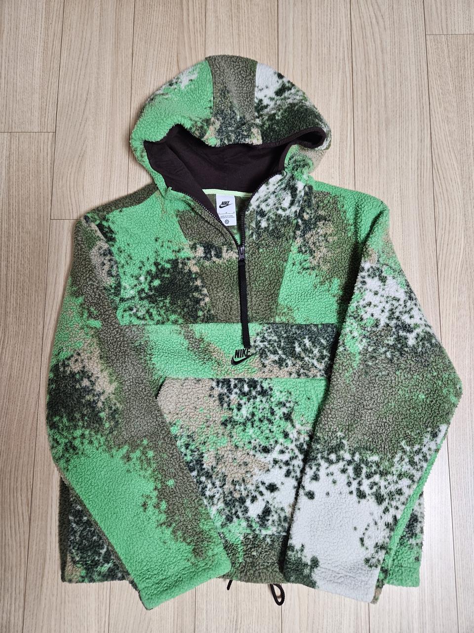 나이키 그린 플리스 후드 아노락