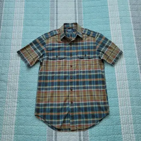 폴로 랄프로렌 polo 투포켓 반팔 체크셔츠 S 95사이즈