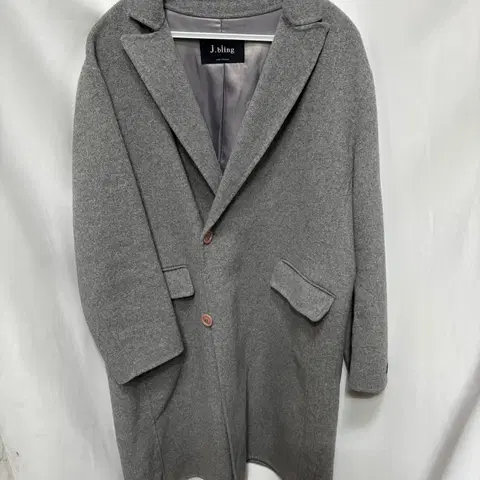 J.bling (제이블링)핸드메이드 그레이 울 혼방 롱코트