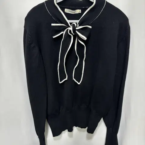 시크라인(Chicline)타이 보우 리본 배색 니트