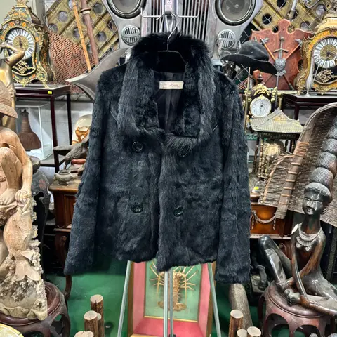 대건 모피 양가죽 레이어드 토끼 털 자켓