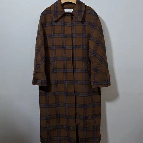 so wool 쏘울 여성 울100프로 오버핏 체크 코트 S (패848)