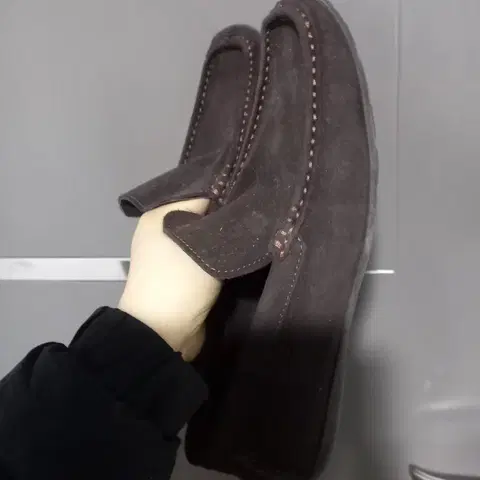 265 헤셔웨이 브라운 스웨이드 남성 로퍼 구두 8.5