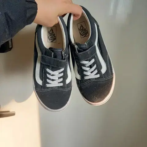 반스 올드스쿨 블랙 유아 벨크로 운동화220