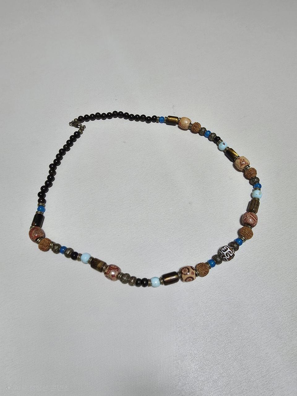 빈티지 우드 스톤 목걸이