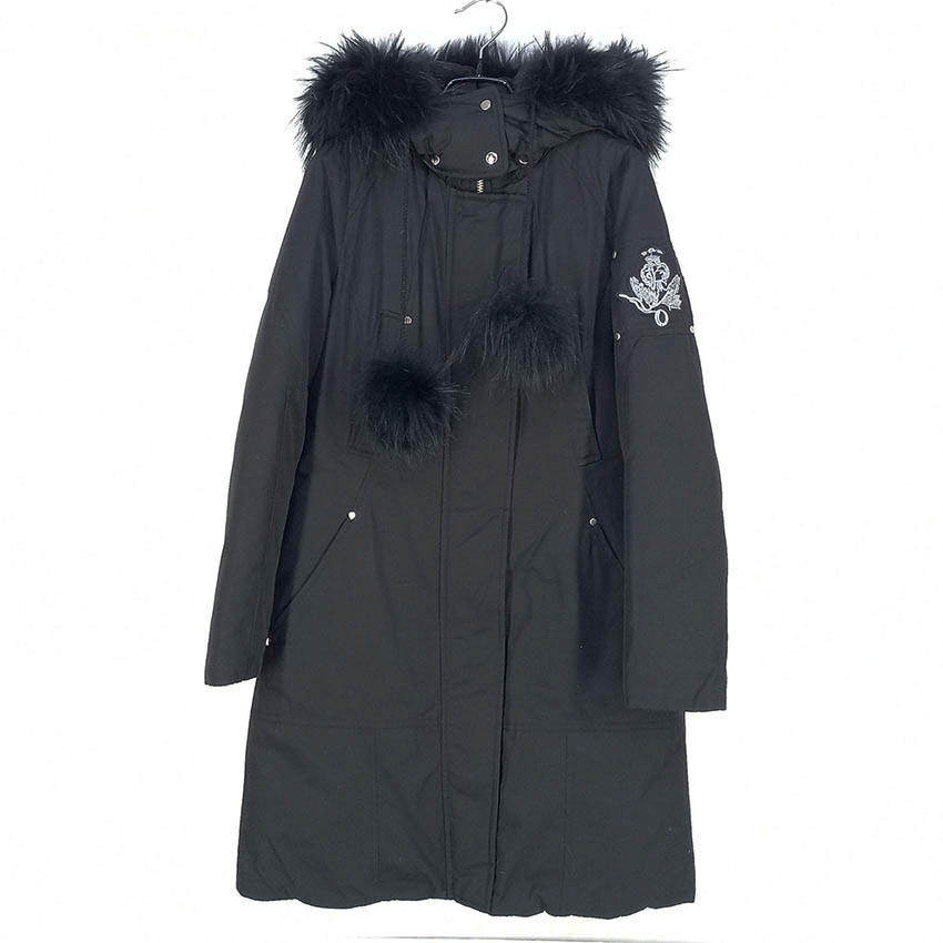 예스비 여성 소매실버자수 덕다운 야상패딩 블랙 (HU42417)