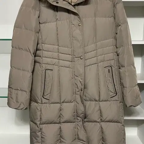 헤지스 베이지 여성 롱 패딩점퍼 90 55