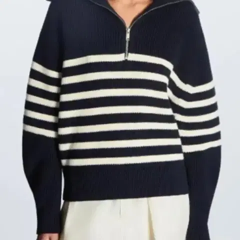 COS 울 코튼 하프 집업 니트