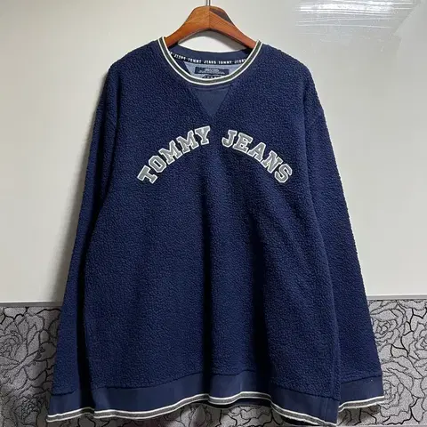 빈티지 타미힐피거 네이비 플리스 맨투맨