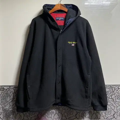 폴로 스포츠 블랙 후리스 후드 집업