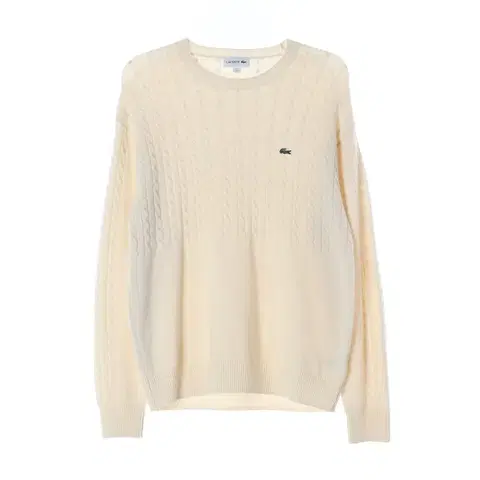 라코스테 울 블렌드 꽈배기 니트 M
