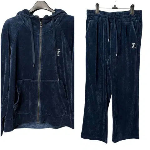 L 쥬시꾸뛰르 여성 네이비 벨루어 트레이닝 셋업