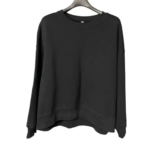 XL 유니클로 여성 블랙 스웨트 맨투맨 티셔츠