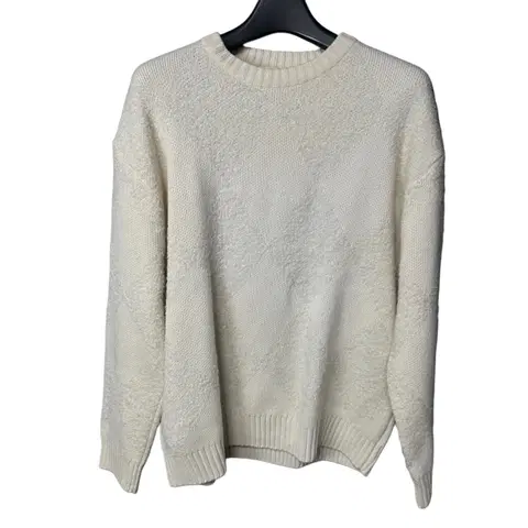 S 니틀리 아이보리 체크 니트 스웨터