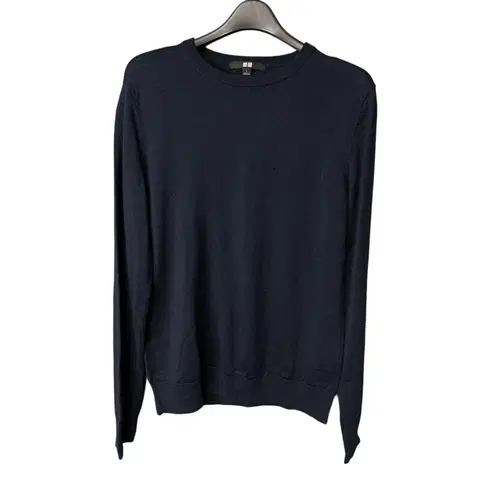 L 유니클로 여성 네이비 울 니트 티셔츠