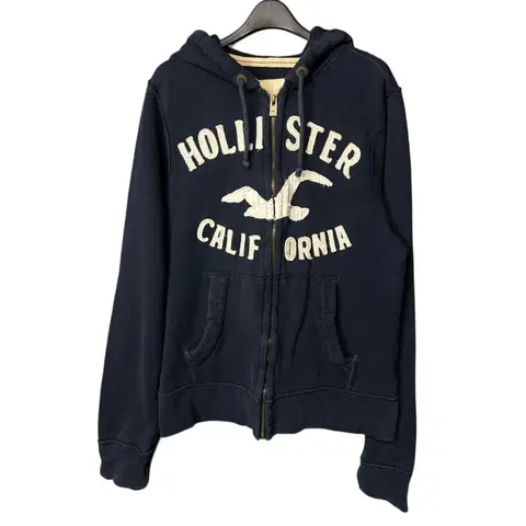 M 홀리스터 로고 네이비 후드 집업