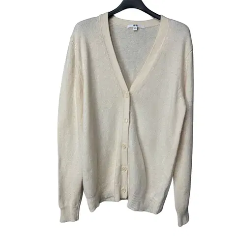 XL 유니클로 여성 아이보리 알파카울 니트 가디건