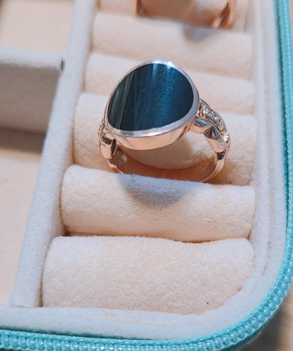 14k 로즈골드 오닉스 반지(11호)